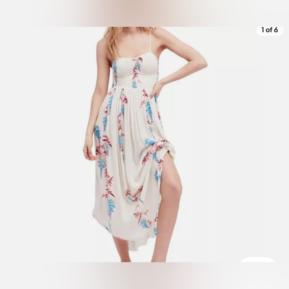 Free People Beau Smocked Slip Dress size XS